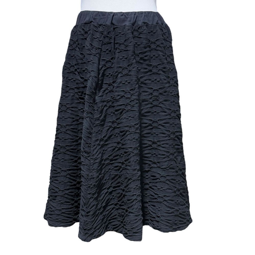 Niche Nilgun Derman Ridge Knit Textured Skirt Size M  Lagenlook Artsy Stretch